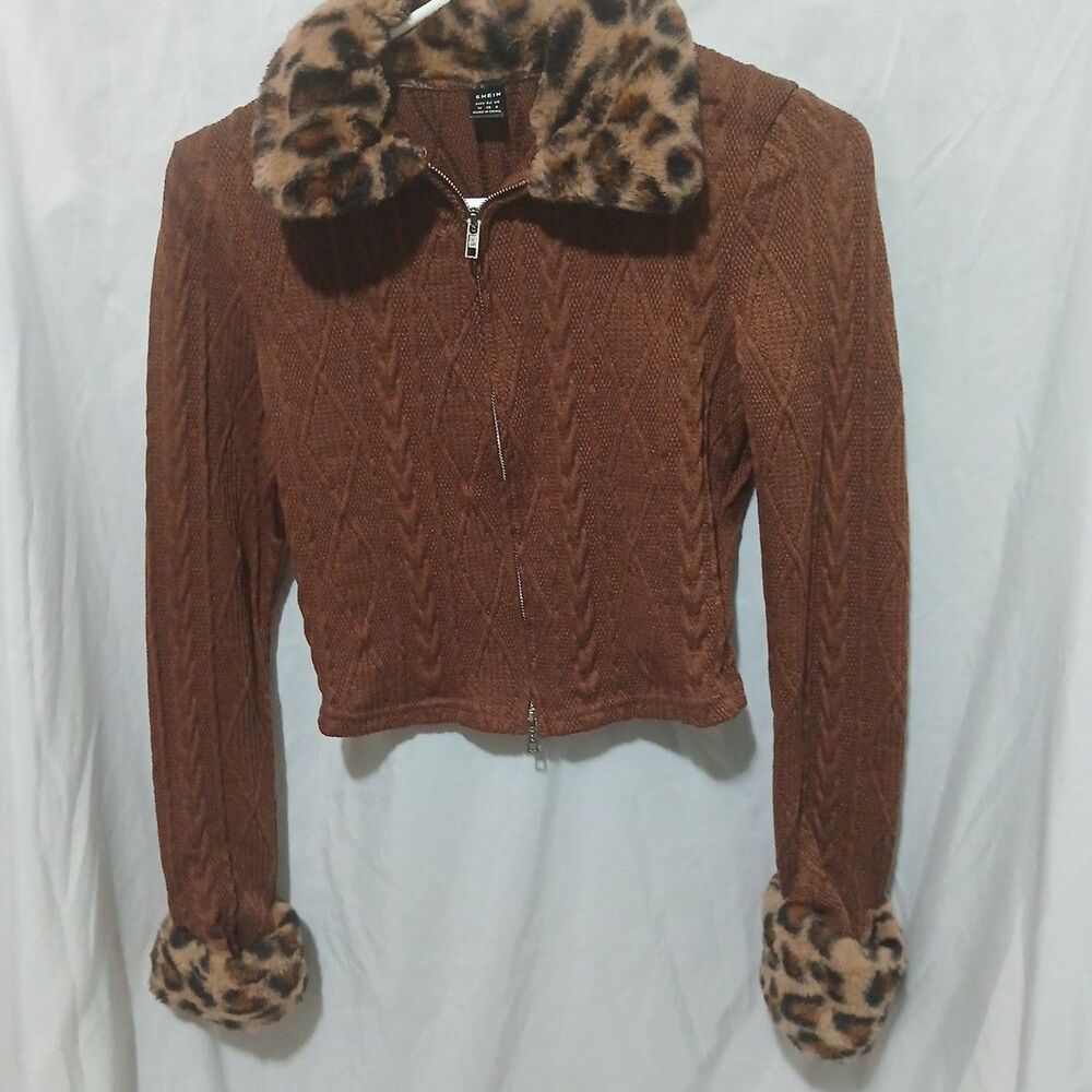 Shein Size Jr  M cheetah print sweater